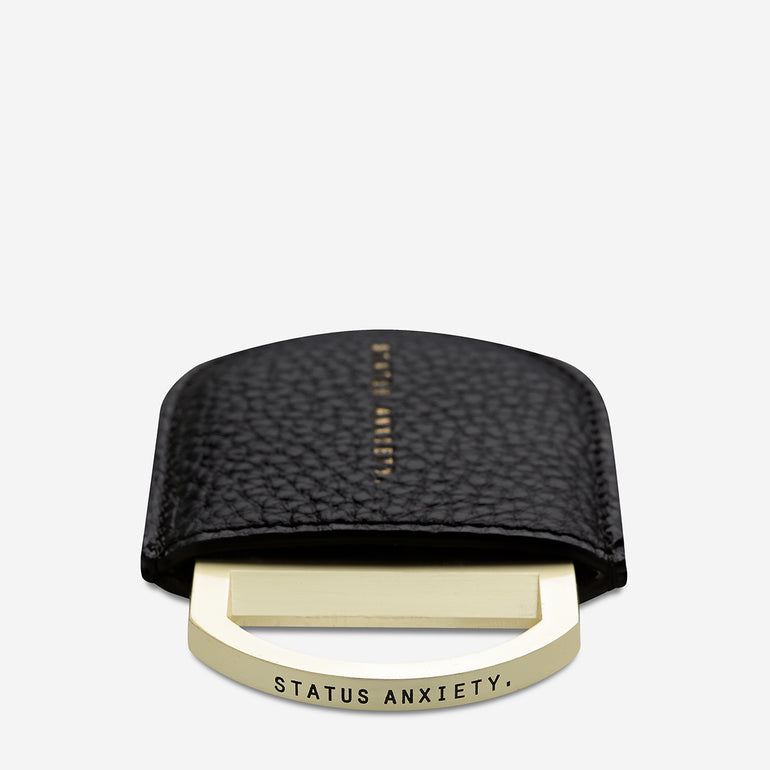 Status Anxiety Settle the Score Leather Bottle Opener Black