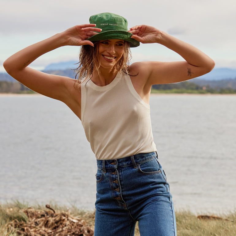Status Anxiety Time to be Alive Bucket Hat Green
