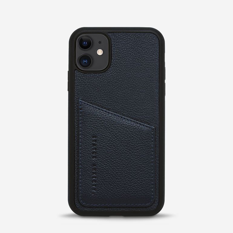 Status Anxiety Who's Who Leather iPhone Cases Navy Blue