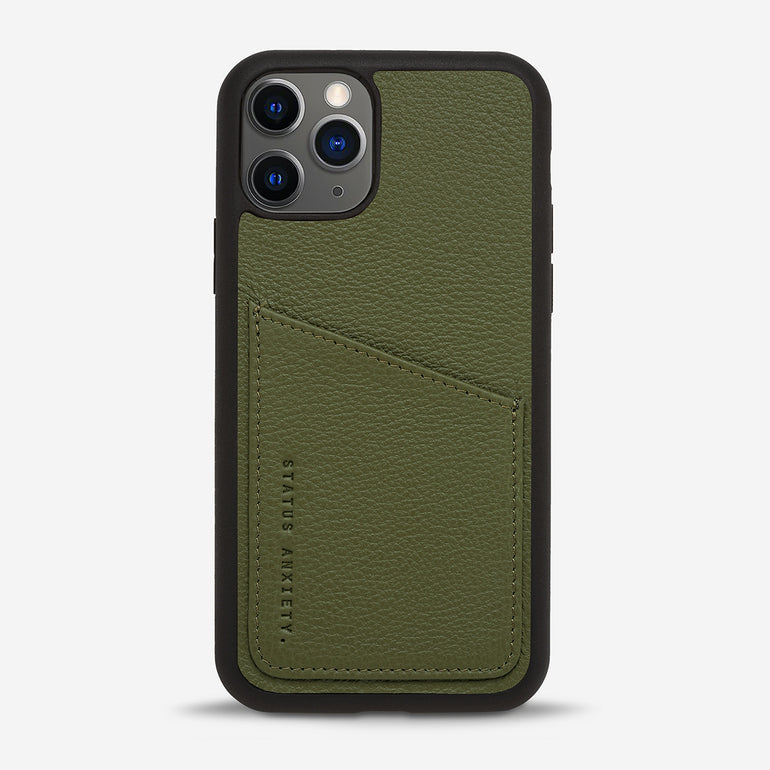 Status Anxiety Who's Who Leather iPhone Cases Khaki