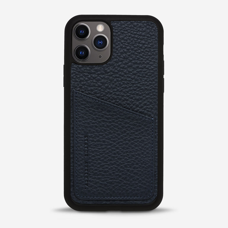 Status Anxiety Who's Who Leather iPhone Cases Navy Blue