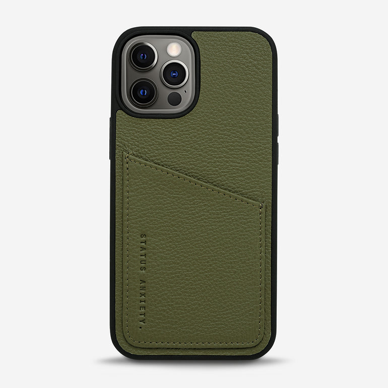 Status Anxiety Who's Who Leather iPhone Cases Khaki