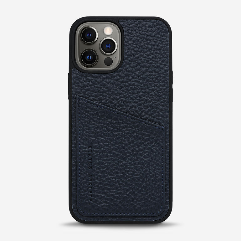 Status Anxiety Who's Who Leather iPhone Cases Navy Blue