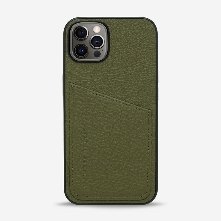 Status Anxiety Who's Who Leather iPhone Cases Khaki