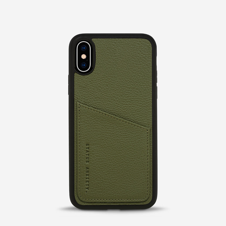 Status Anxiety Who's Who Leather iPhone Cases Khaki