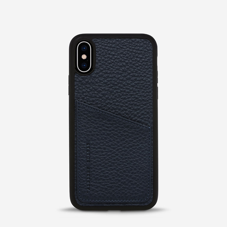 Status Anxiety Who's Who Leather iPhone Cases Navy Blue