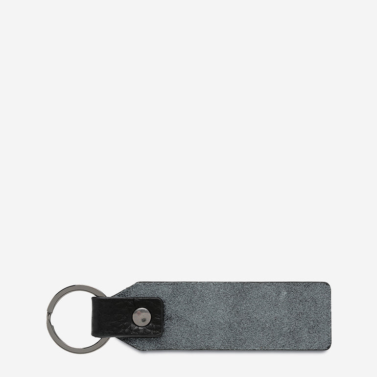 Status Anxiety Make Your Move Leather Keyring Black