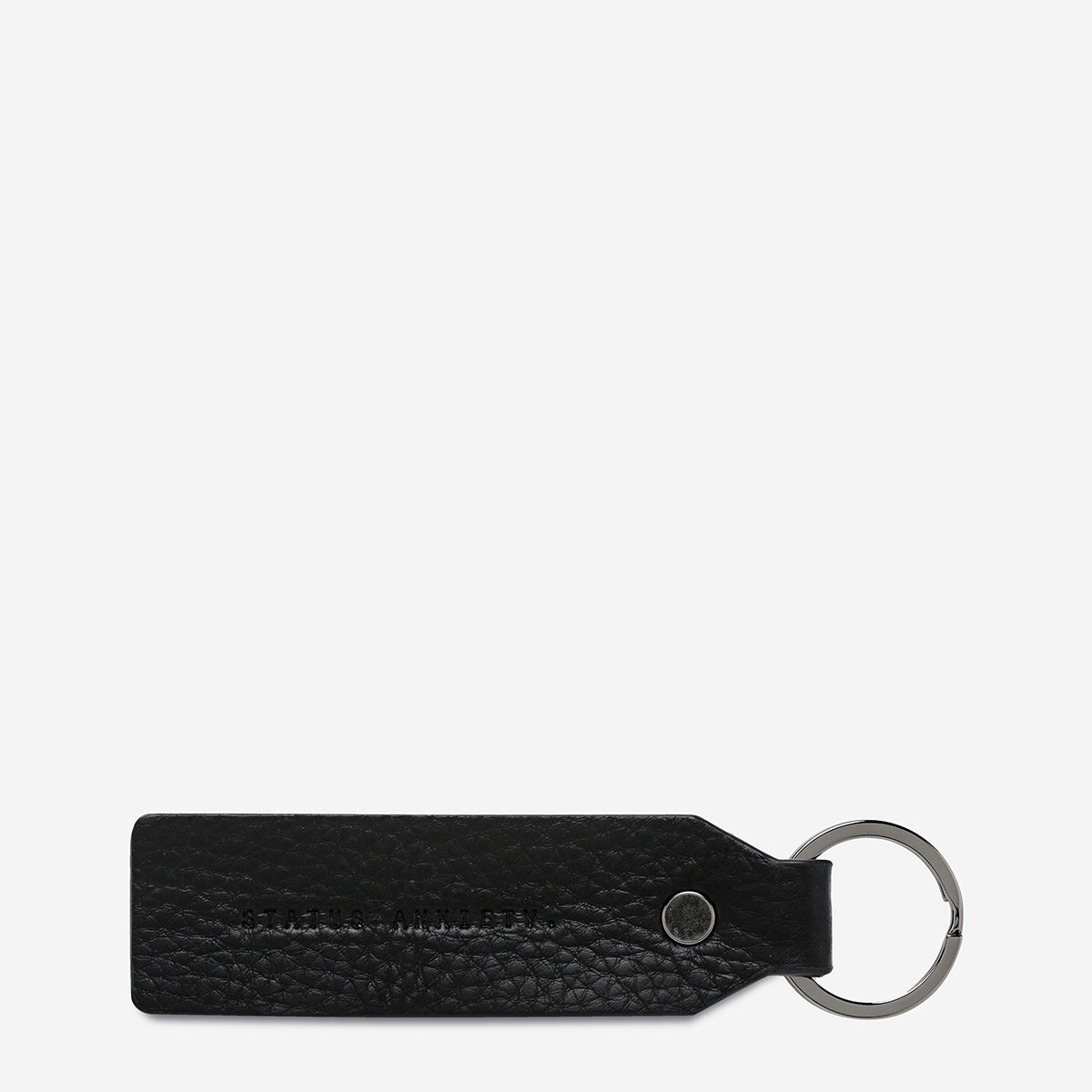 Status Anxiety Make Your Move Leather Keyring Black