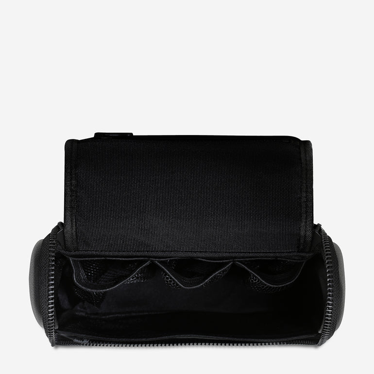 Status Anxiety Drifting Apart Leather Toiletries Bag Black