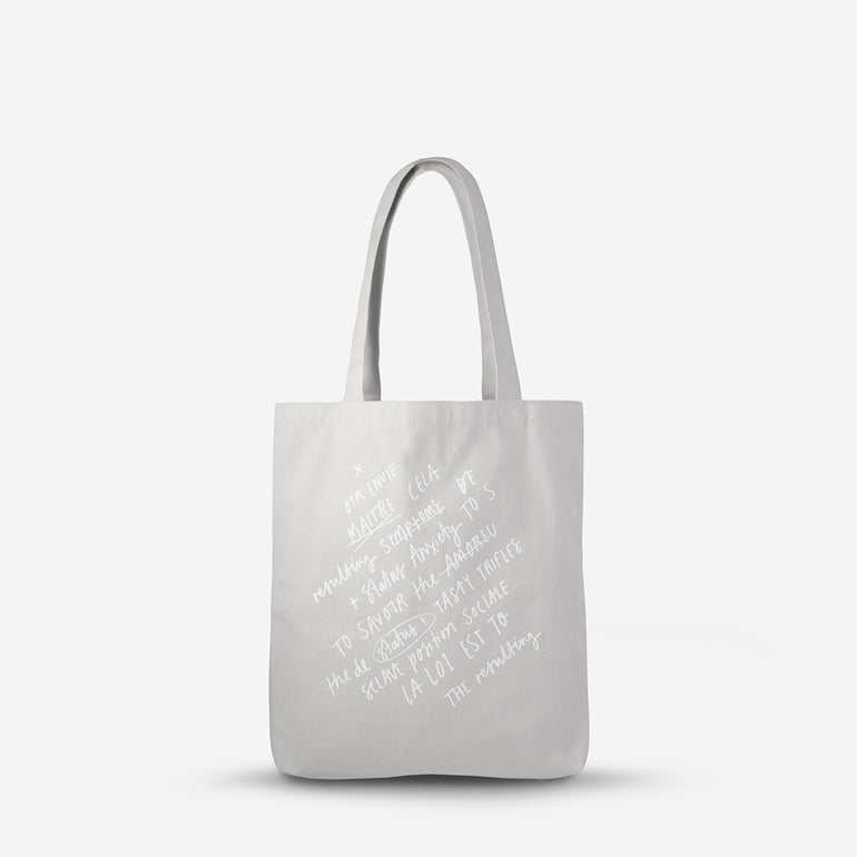 Status Anxiety First Glance Canvas Tote Bag Light grey