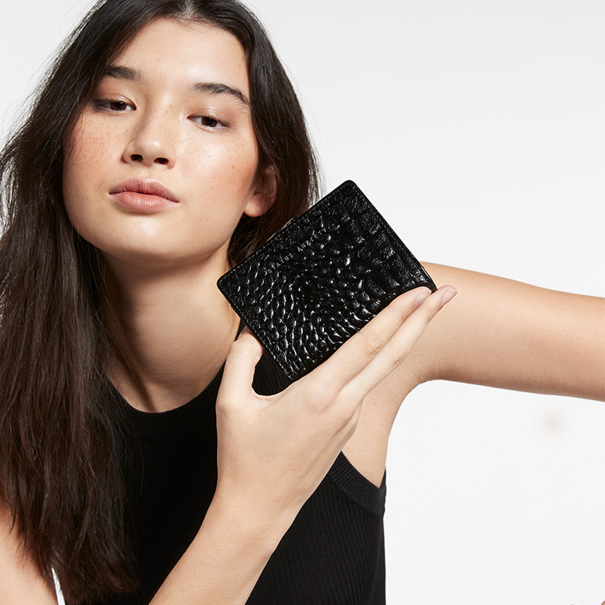 Status Anxiety As You Were Womens Leather Wallet Black Croc