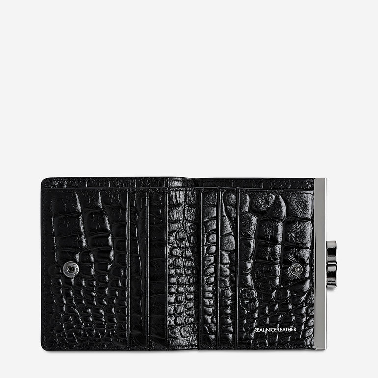 Status Anxiety As You Were Womens Leather Wallet Black Croc