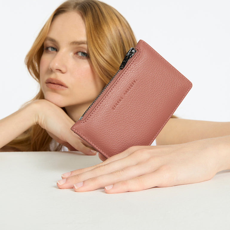 Status Anxiety Avoiding Things Women's Leather Wallet Dusty Rose