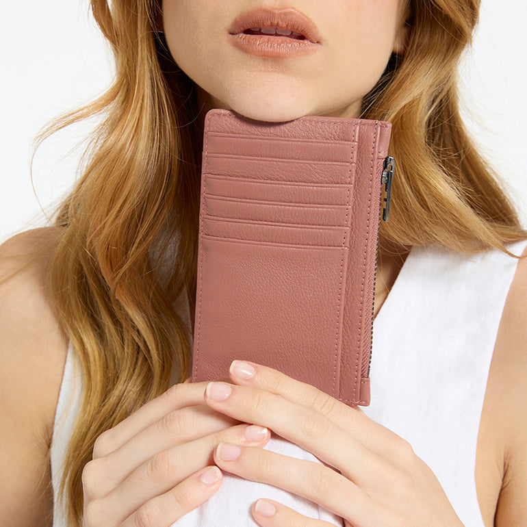 Status Anxiety Avoiding Things Women's Leather Wallet Dusty Rose