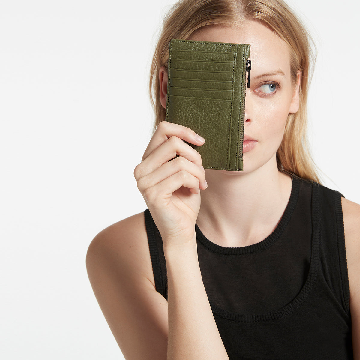 Status Anxiety Avoiding Things Women's Leather Wallet Khaki