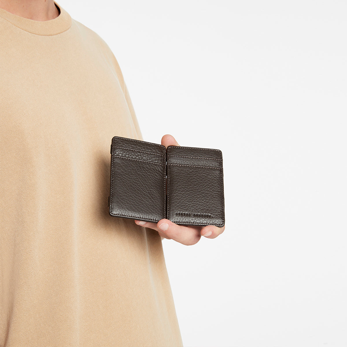 Status Anxiety Magic Flip Men's Leather Wallet Chocolate