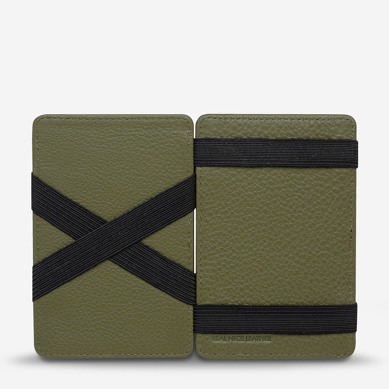 Status Anxiety Magic Flip Men's Leather Wallet Khaki