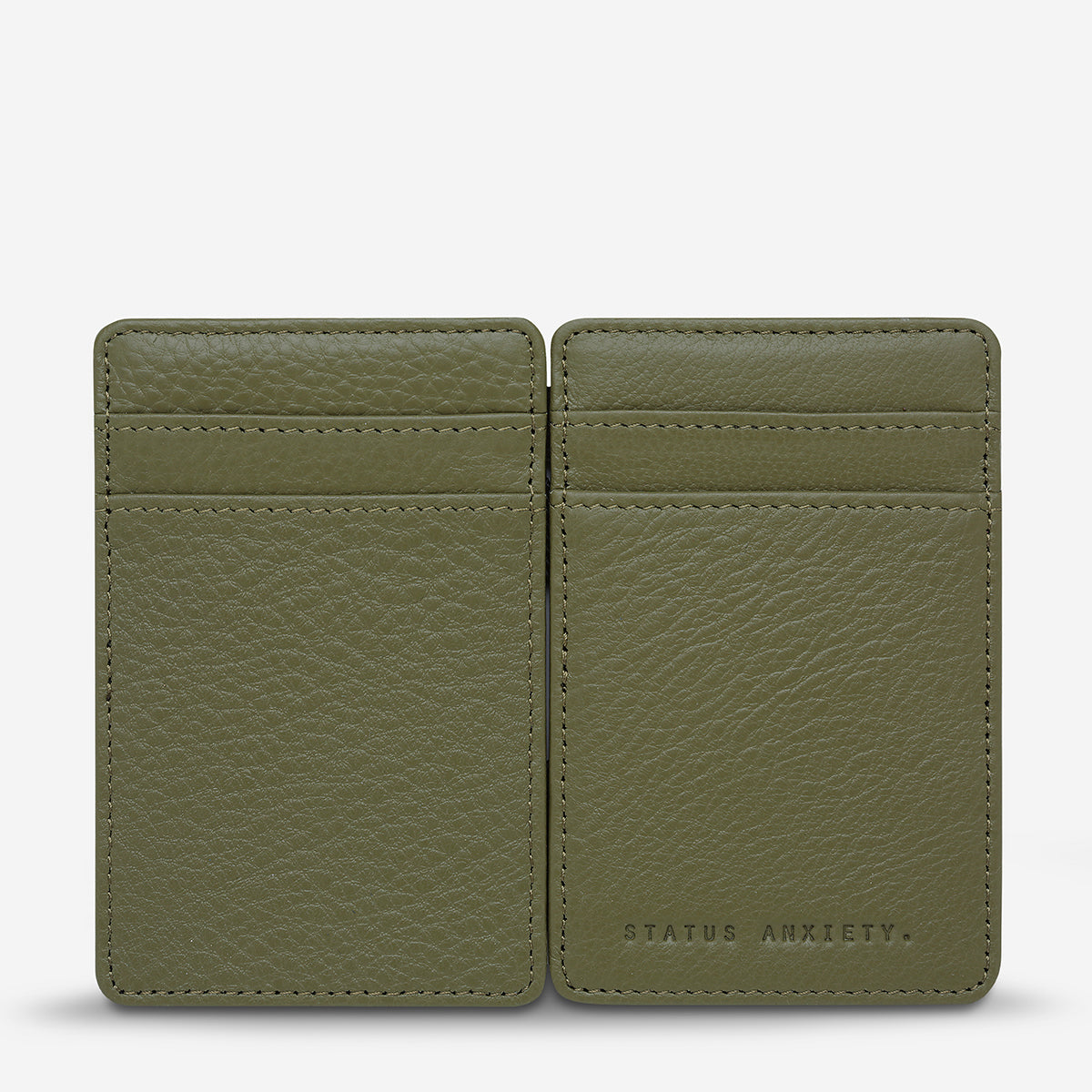 Status Anxiety Magic Flip Men's Leather Wallet Khaki