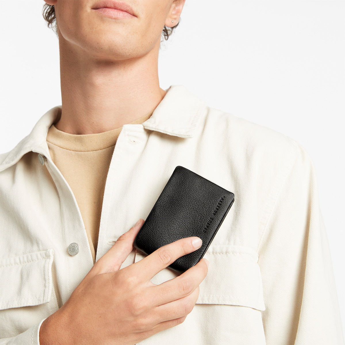 Jonah Men's Black Leather Bi-Fold Wallet | Status Anxiety® Official