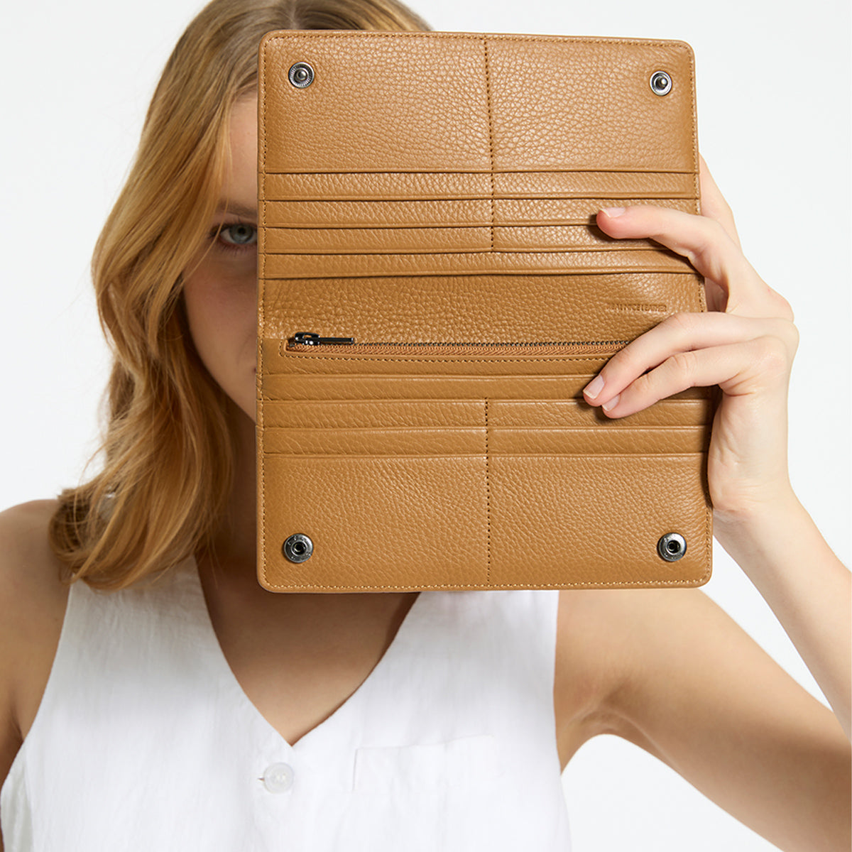 Status Anxiety Living Proof Women's Leather Wallet Tan