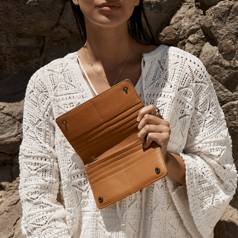 Status Anxiety Living Proof Women's Leather Wallet Tan
