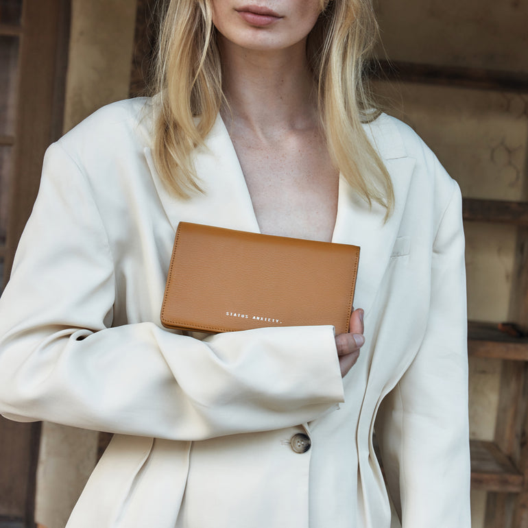 Status Anxiety Living Proof Women's Leather Wallet Tan
