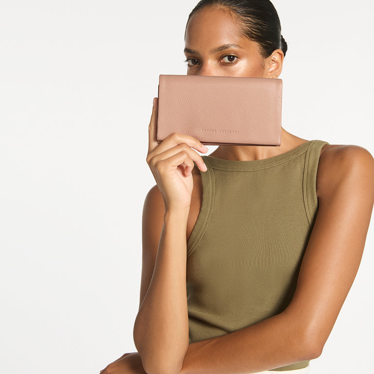 Status Anxiety Nevermind Women's Leather Wallet Dusty Pink