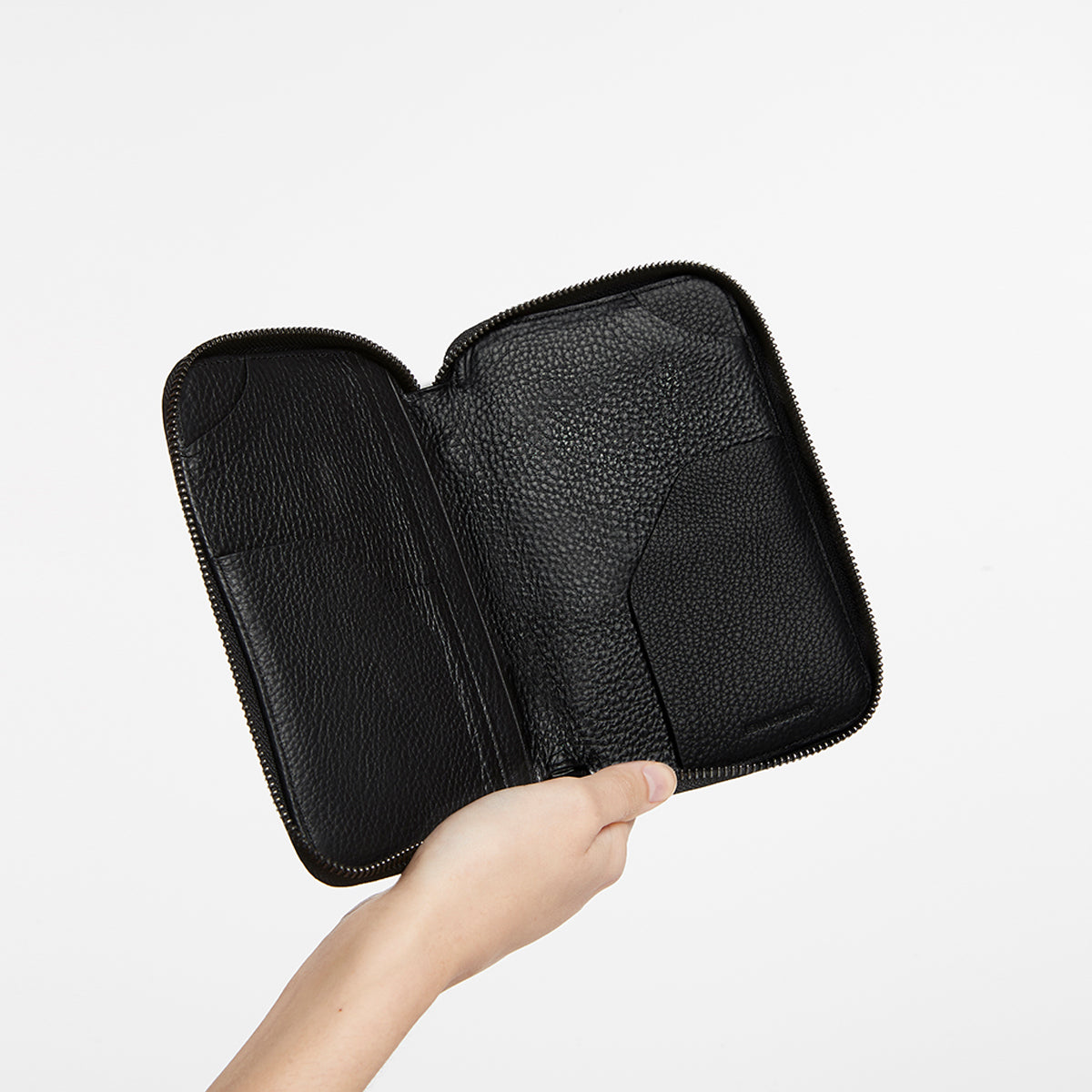 Nowhere To Be Found Black Leather Travel Wallet | Status Anxiety®