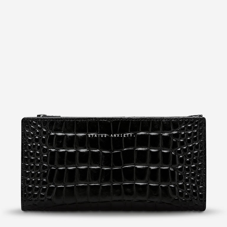 Status Anxiety Old Flame Women's Leather Wallet Black Croc