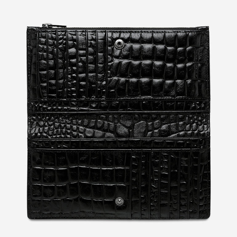 Status Anxiety Old Flame Women's Leather Wallet Black Croc