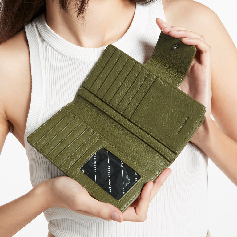 Status Anxiety Ruins Women's Leather Wallet Khaki