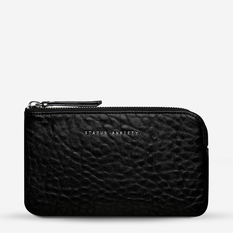 Status Anxiety Smoke and Mirrors Women's Leather Pouch Wallet Black Bubble