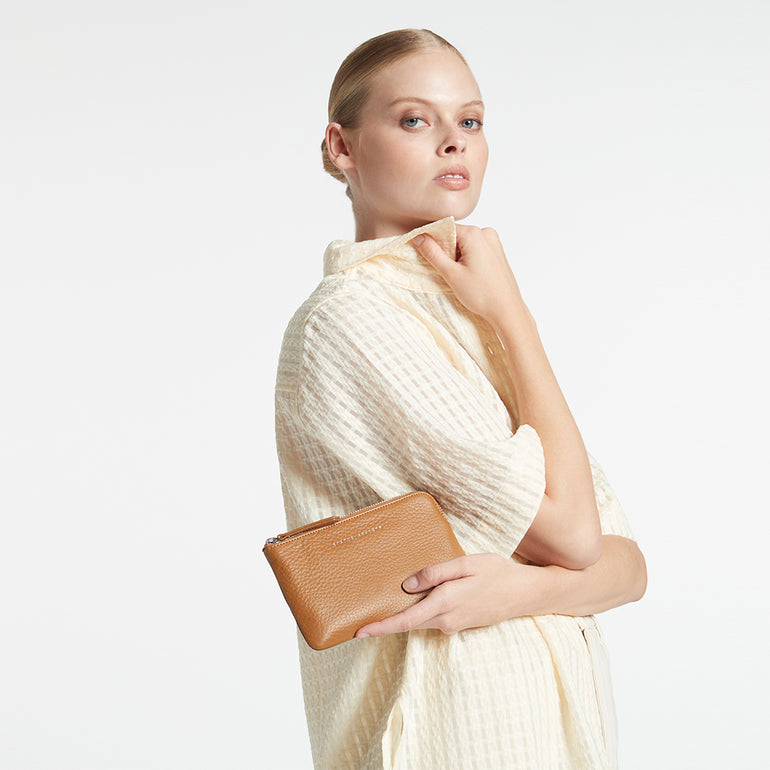 Status Anxiety Smoke and Mirrors Women's Leather Pouch Wallet Tan
