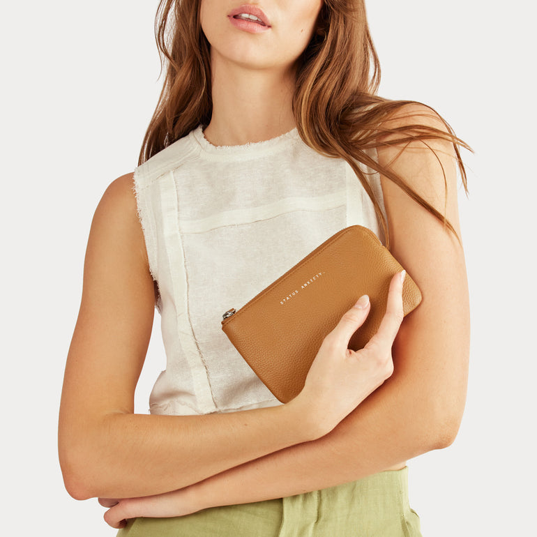 Status Anxiety Smoke and Mirrors Women's Leather Pouch Wallet Tan