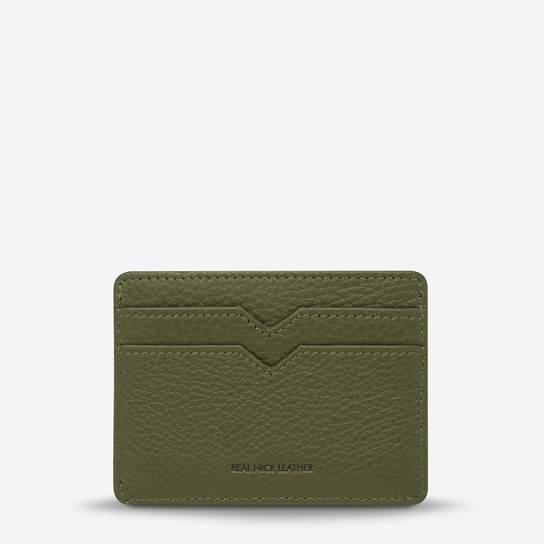 Status Anxiety Together For Now Women's Leather Card Wallet Khaki