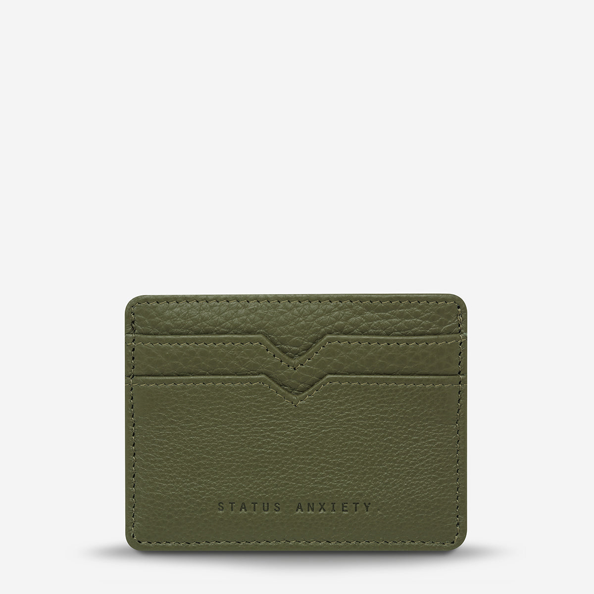 Status Anxiety Together For Now Women's Leather Card Wallet Khaki