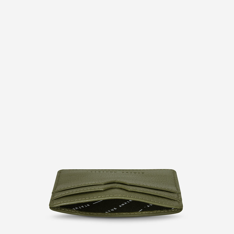 Status Anxiety Together For Now Women's Leather Card Wallet Khaki