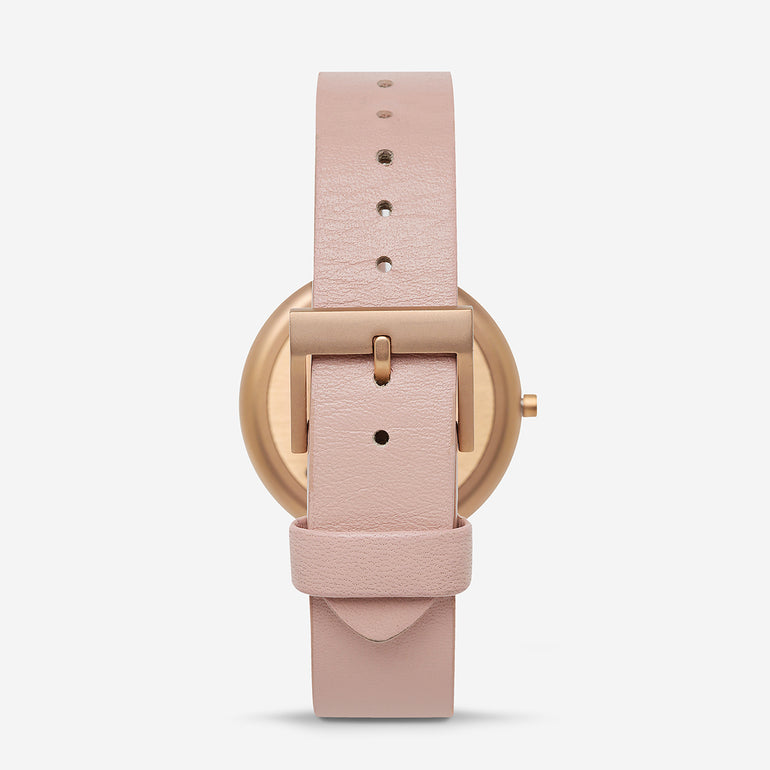 Status Anxiety Repeat After Me Leather Watch Blush