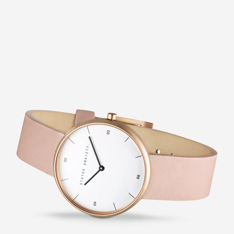 Status Anxiety Repeat After Me Leather Watch Blush