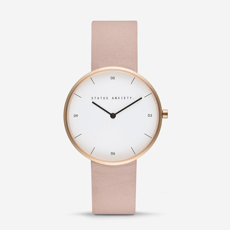 Status Anxiety Repeat After Me Leather Watch Blush