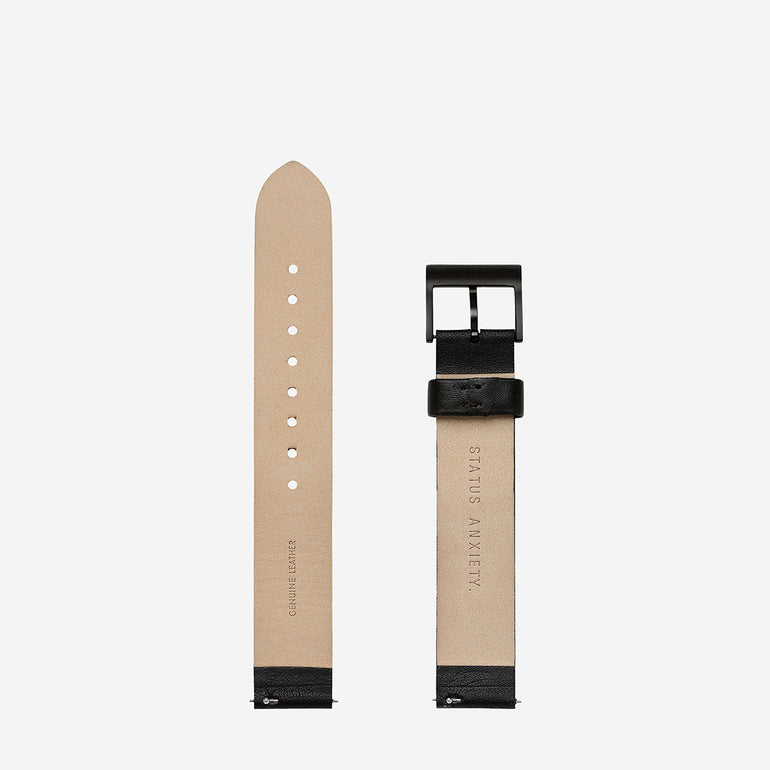 Status Anxiety Repeat After Me Leather Strap Black