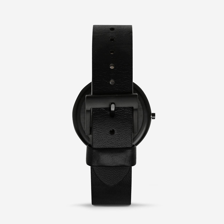 Status Anxiety Repeat After Me Leather Watch Black