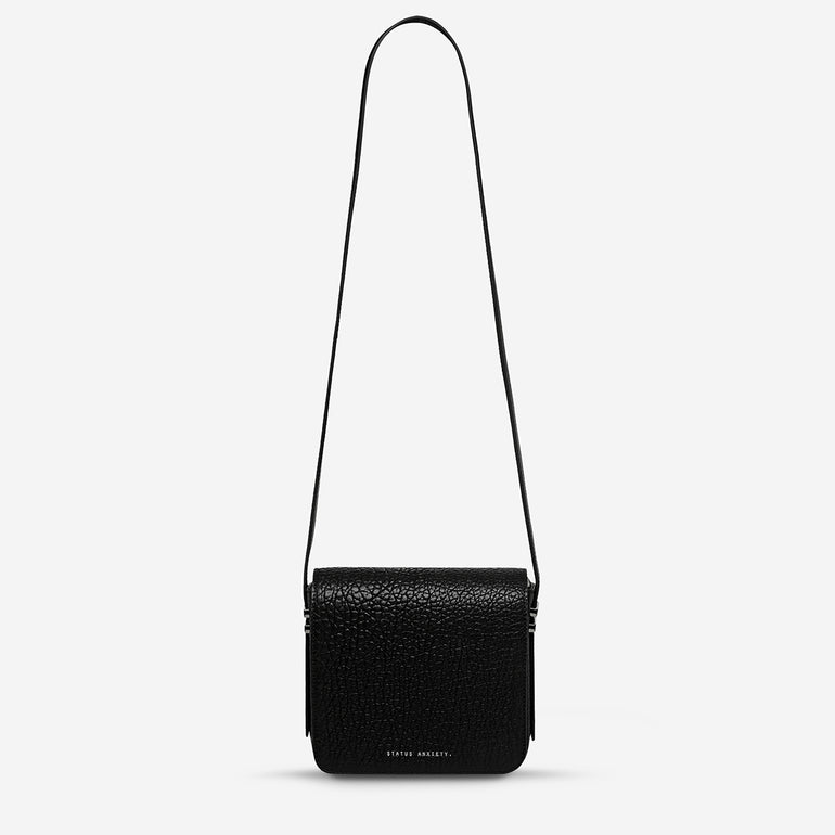 Status Anxiety Want to Believe Women's Leather Crossbody Bag Black Bubble