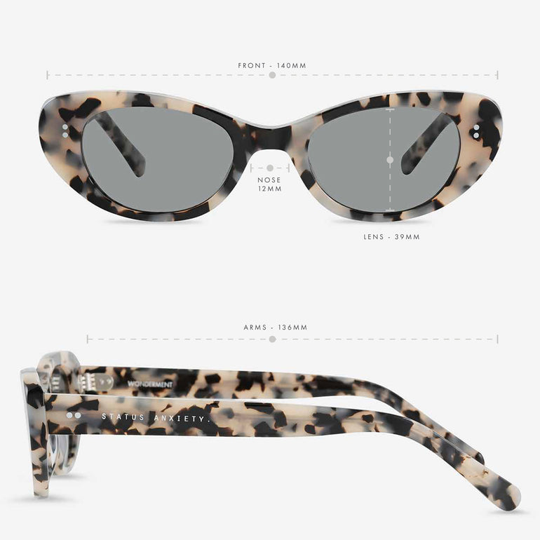 Status Anxiety Wonderment Sunglasses White Tort